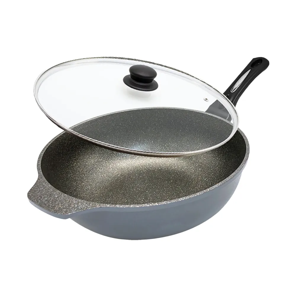 【CUOCO】鈦晶岩不沾鍋大寶鍋組34cm(韓國製造進口)