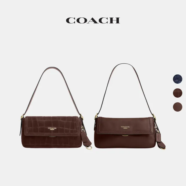 【COACH】蔻馳官方直營 ETTA 小號翻蓋單肩手袋 單肩包 斜背包-多色任選(CCV65/CFK02)