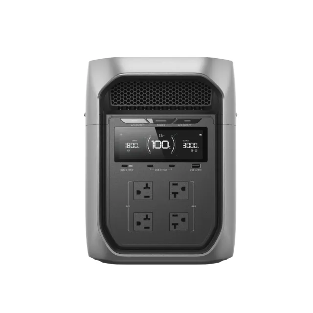 【ECOFLOW】DELTA 3 Max Plus 3000W戶外儲電設備+2度擴充電池 加贈收納包  (儲能電源 防颱必備 停電神器)