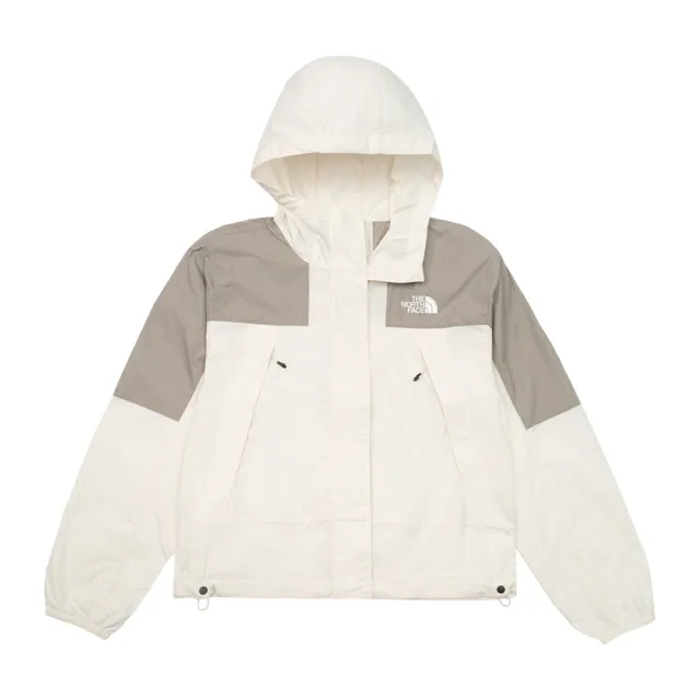 【The North Face】TNF 休閒 運動 防潑水防曬連帽外套 W MOUNTAIN WIND JACKET - AP 女 米 (NF0A8DGSM9R)