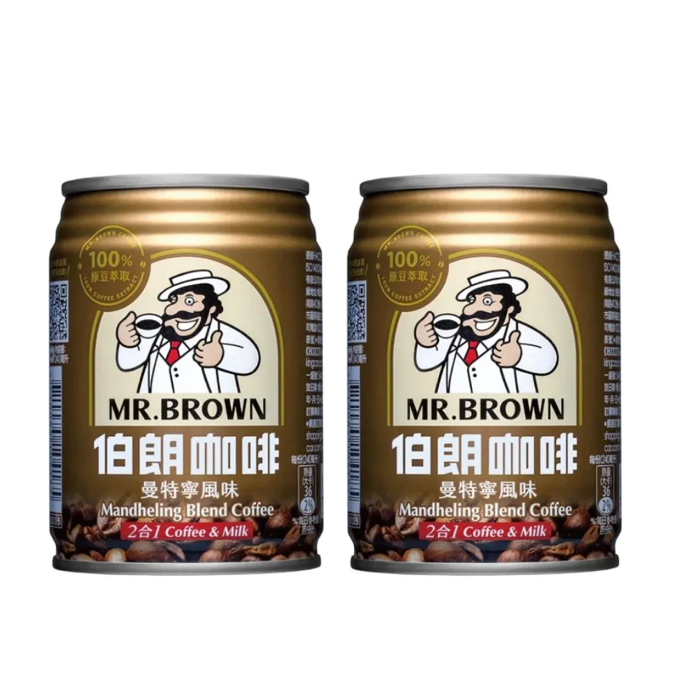 【金車/伯朗】曼特寧風味二合一咖啡240mlx2箱(共48入)  