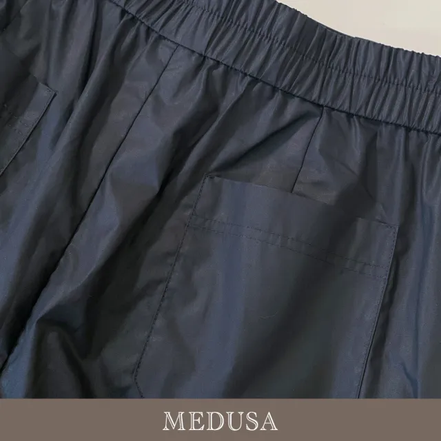 【MEDUSA 曼度莎】現貨-藍色俐落打褶純棉休閒七分褲（M-XL）｜女長褲 休閒穿搭 休閒褲