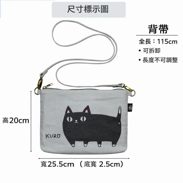 【莉莉貝】雙11 日本進口 貓三兄弟Sakosh小側背包 化妝包 二用包(2色任選 小肩包 庫洛 Kuro MIKE