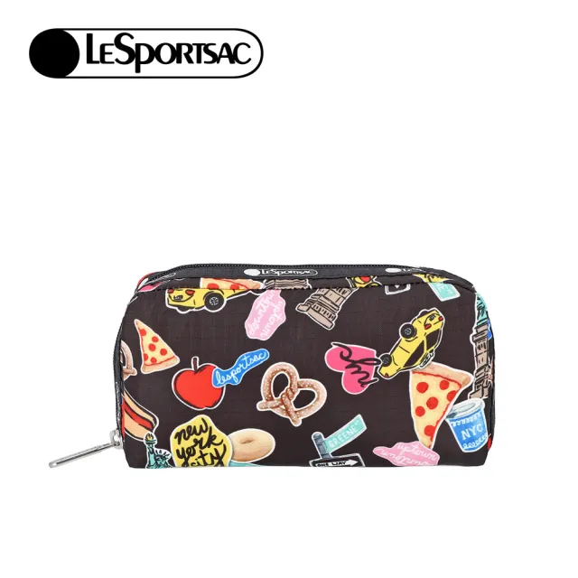 【Lesportsac】Rectangular Cosmetic 長形化妝包 盥洗包 收納包 女包(紐約城市)