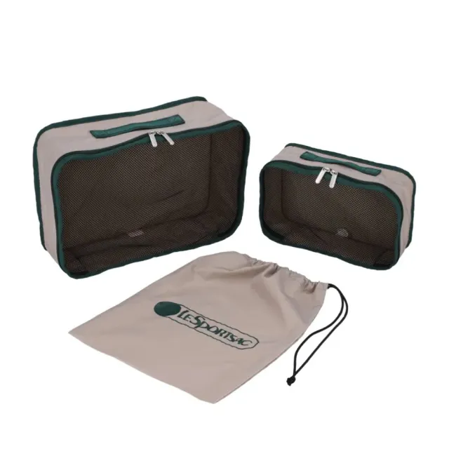 【Lesportsac】2026秋季新品 Packing Pouch Set 行李收納組(1319)LE21岩石灰+伊甸綠