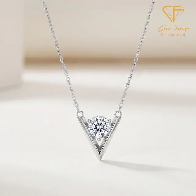 【CF Diamond】項鍊 莫桑鑽《曙光》(雙11 1克拉 鑽石 項鏈 新品 生日禮物 )