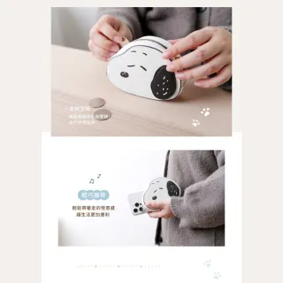 【Norns】雙11 Peanuts 史努比臉型皮質零錢包 (Snoopy 正版授權 皮革零錢包 卡片零錢包 小物包)