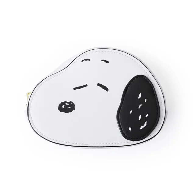 【Norns】雙11 Peanuts 史努比臉型皮質零錢包 (Snoopy 正版授權 皮革零錢包 卡片零錢包 小物包)