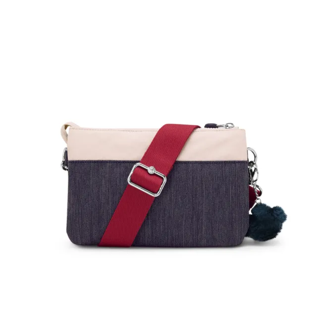 【KIPLING】『千層包』牛仔拼接單肩隨身斜背包-RIRI ZIP 女包