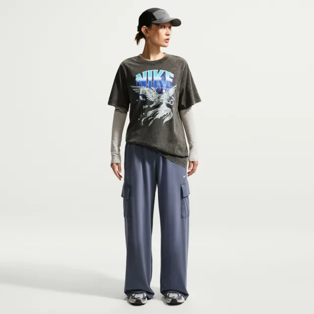 【NIKE 耐吉】長褲 女 工裝褲 寬鬆 AS W NSW PHNX CARGO PANTS 藍 IW1199-491
