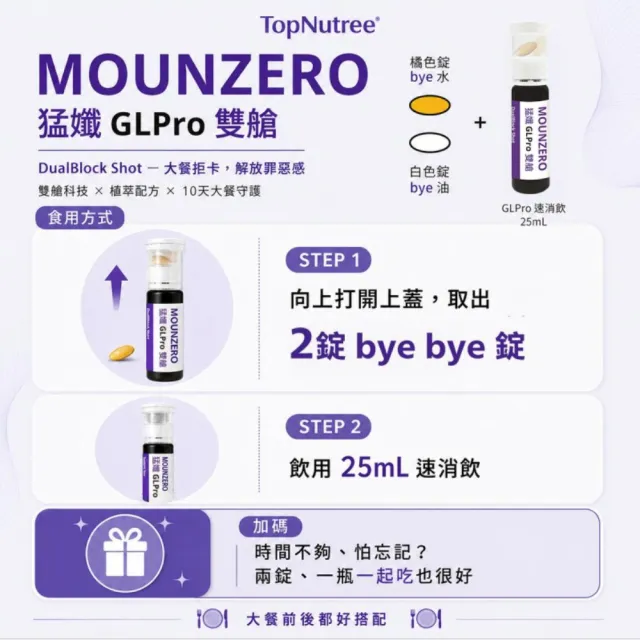 Topnutree 新悠雀 MOUNZERO 猛孅GLPro雙艙 3盒組 10瓶/盒