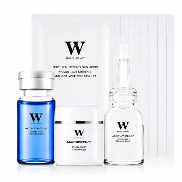 【W 修護保養】黃金密集七天修護3件組+蝸牛特潤修護面膜7片 (保濕力優 修護力強)