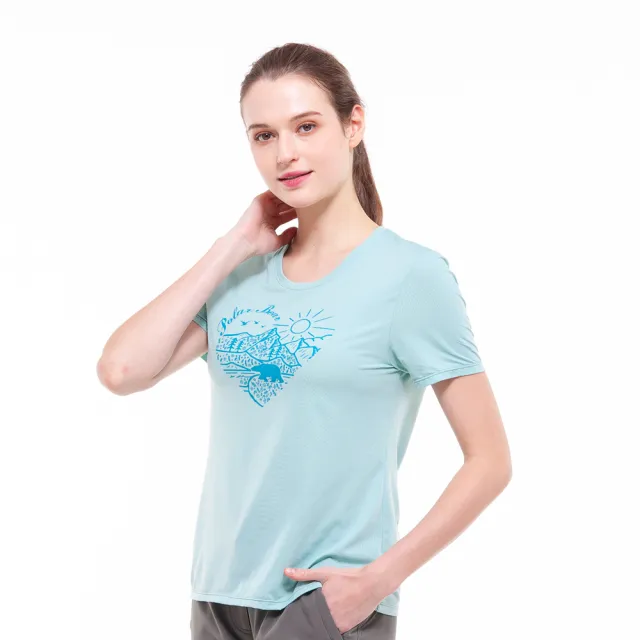 【POLAR BEAR 北極熊】女甲殼素抑菌除臭T恤-湖綠-25T01