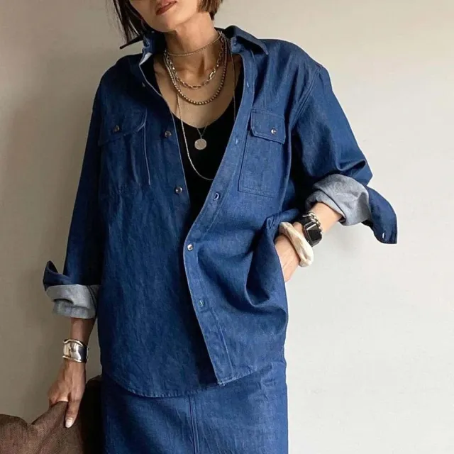【BEAMS】官方旗艦館 Demi-Luxe BEAMS / woad 別注 女裝 CPO 襯衫