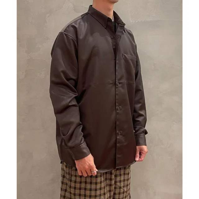 【BEAMS】官方旗艦館 BEAMS / 男裝 寬鬆 仿皮革 襯衫