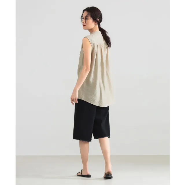 【BEAMS】官方旗艦館 Demi-Luxe BEAMS / 女裝 混紡 荷葉邊 襯衫式背心