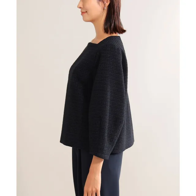 【BEAMS】官方旗艦館 Demi-Luxe BEAMS / 女裝 斜紋軟呢 方領 上衣
