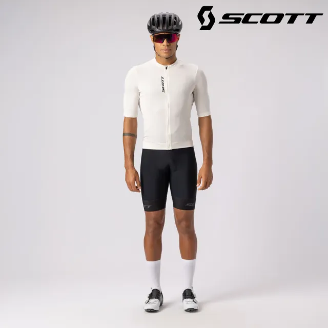 【SCOTT】Pro Training 男性短袖車衣｜棉白 (S-XL) 自行車衣 單車上衣