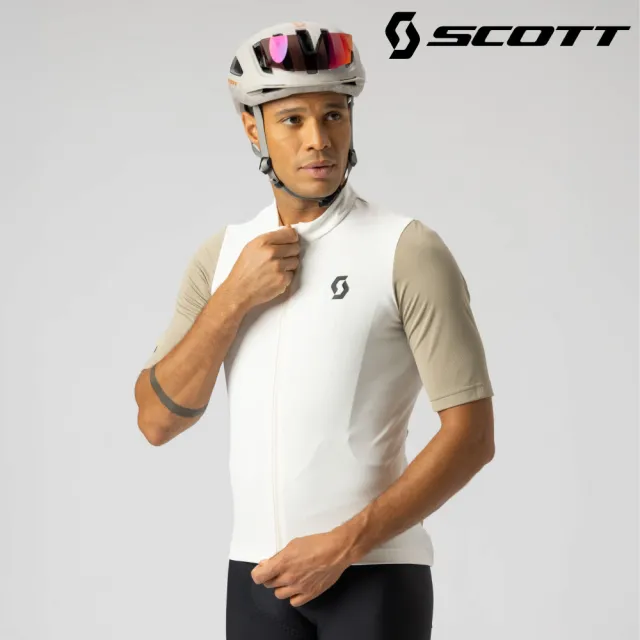 【SCOTT】Endurance 男性短袖車衣｜棉白-拿鐵棕 (S-XXL) 自行車衣 單車上衣