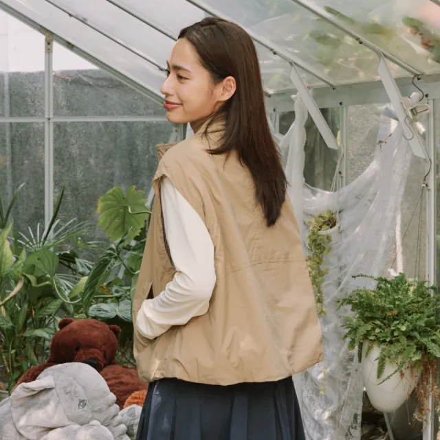 【Dailo】微花苞鋪棉薄背心 黑 綠 卡(魅力商品)
