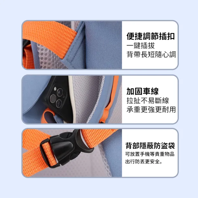 【Bayler】寵物外出背包 透氣大開口可視窗寵物包 貓咪前背雙肩外出包 (側袋收納/寵物用品)