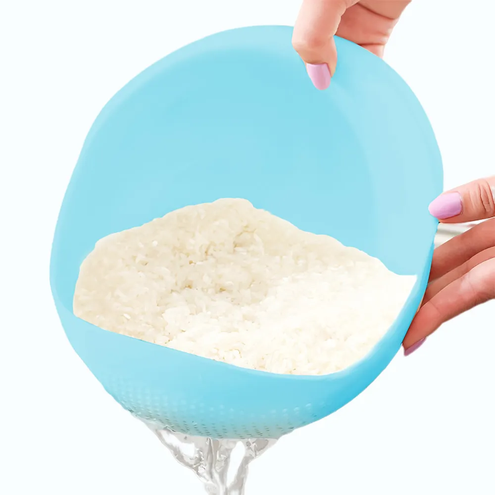 【廚房小幫手】鮮食蔬果洗米器(瀝水籃 脫水器 洗菜 清洗籃 濾水 瀝水盆 洗米籃 蔬果籃 洗蔬菜 乾淨洗米)