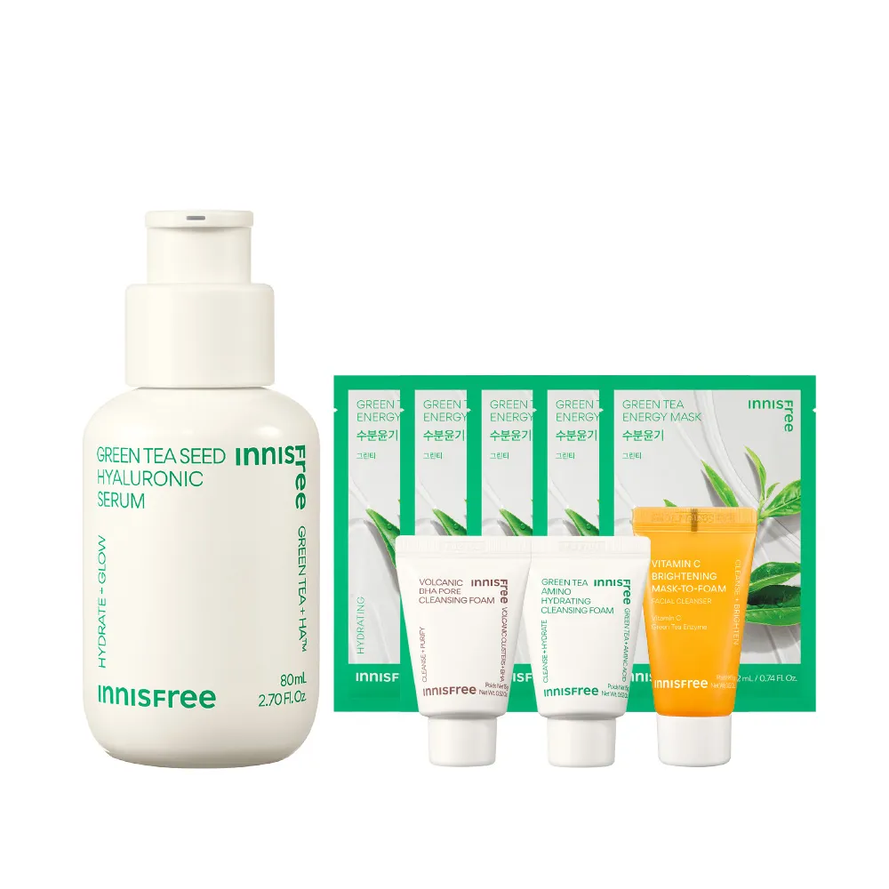 【innisfree】綠茶籽玻尿酸保濕精華 80ml(補水神器)