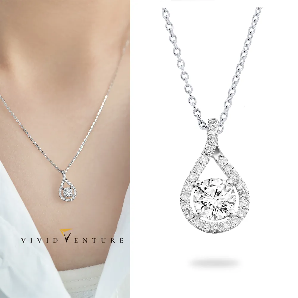 【Vividventure 亞帝芬奇】GIA 50分 DVS2 3VG 八心八箭 天然鑽石 真鑽 項鍊 優雅無限(14K金台+14K金鍊)