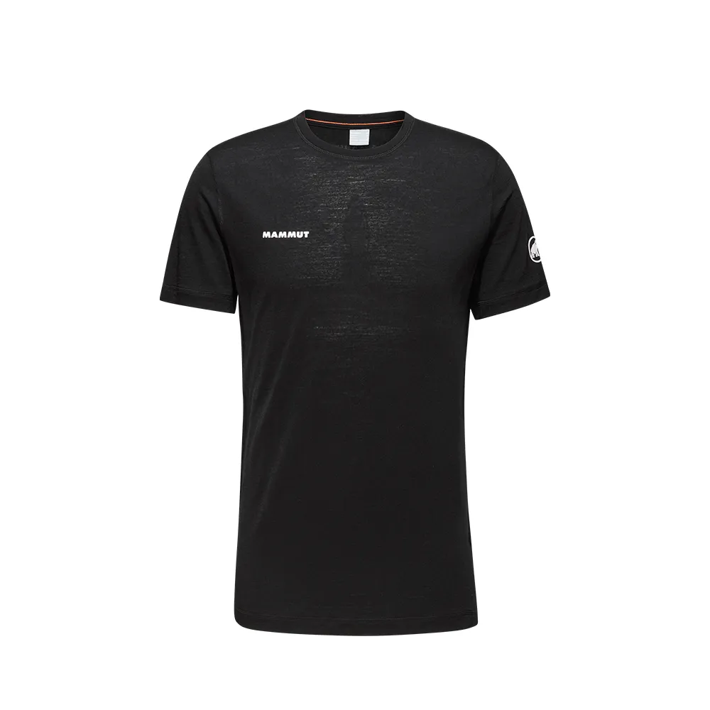 【Mammut 長毛象官方直營】Tree Wool FL T-Shirt Men 羊毛混紡快乾抗臭短袖T恤 黑色 男款 #1017-06680