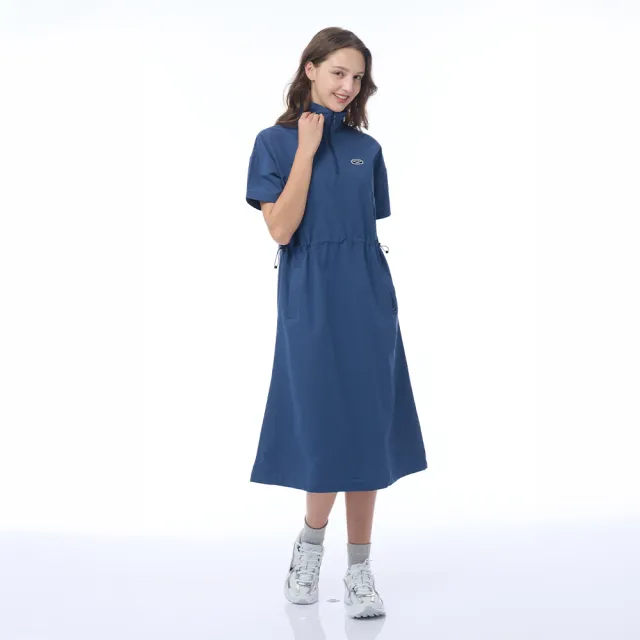 【NAUTICA】官方旗艦 女裝 吸濕快乾簡約修身洋裝-藍色