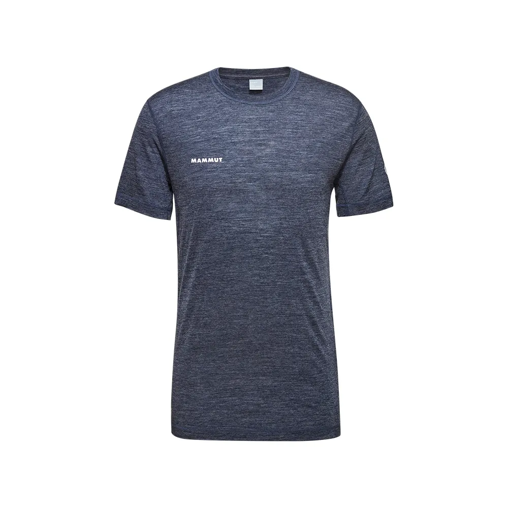【Mammut 長毛象官方直營】Tree Wool FL T-Shirt Men 羊毛混紡快乾抗臭短袖T恤 海洋藍 男款 #1017-06660
