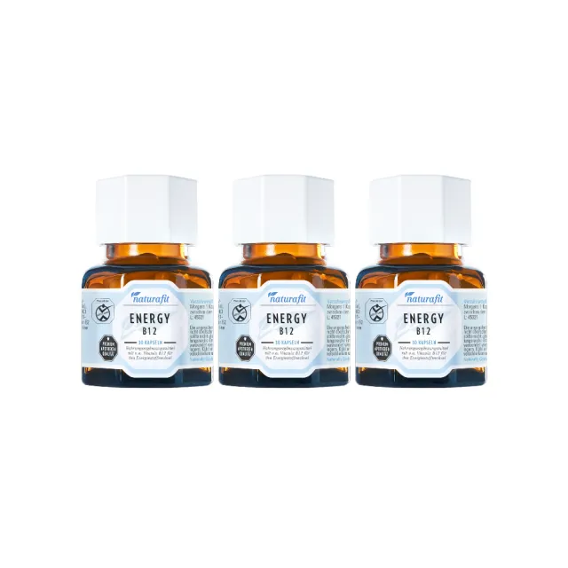 【德國 Natural Fit 活粒適】能量複合劑B12 三入組 30粒/入(素食維他命B群 維他命B12 B1B2B6 葉酸 胺基酸)