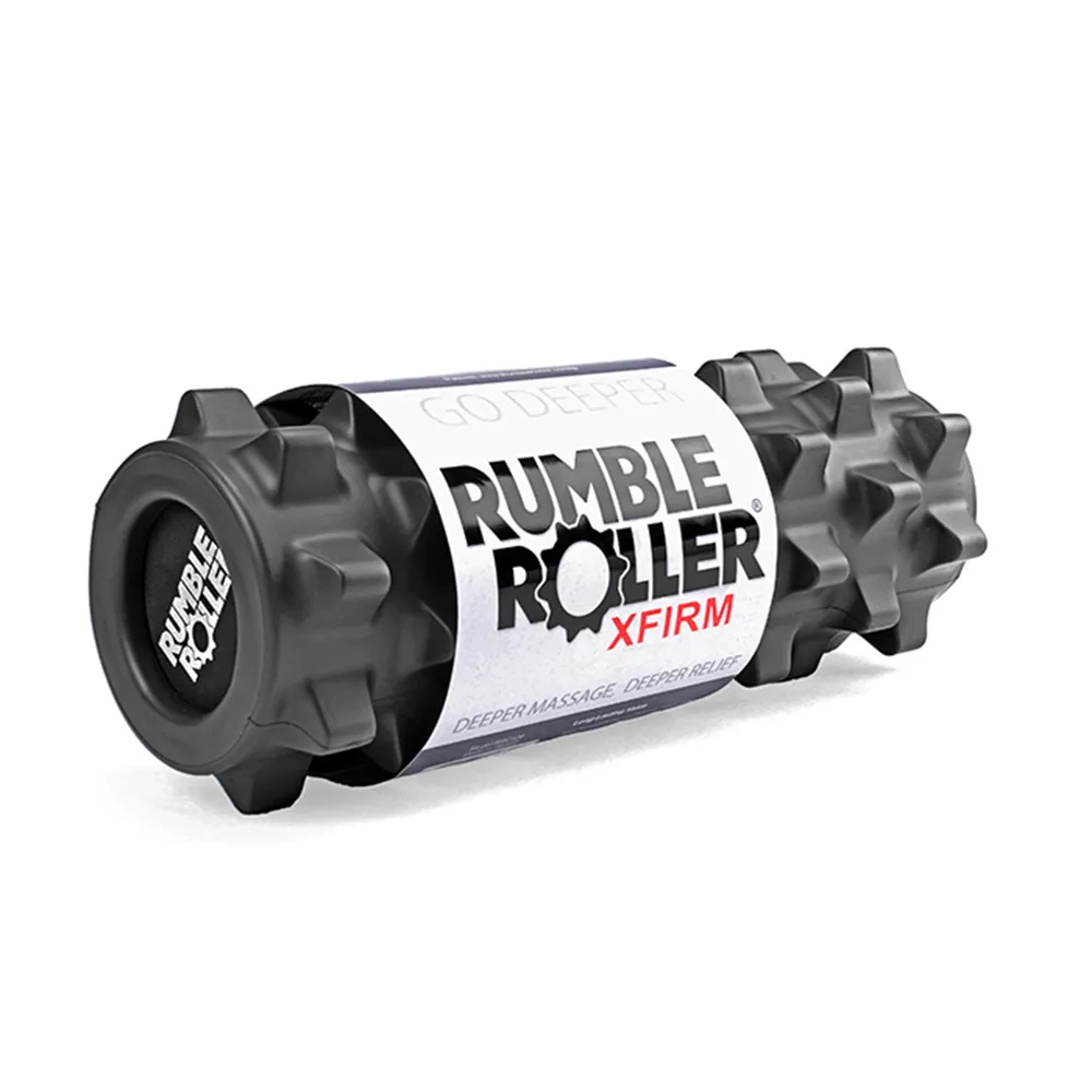 【Rumble Roller】深層按摩滾輪 贈背帶 狼牙棒 短版31cm 強化版硬度(瑜珈柱 按摩滾筒 筋膜放鬆 瑜珈滾筒)