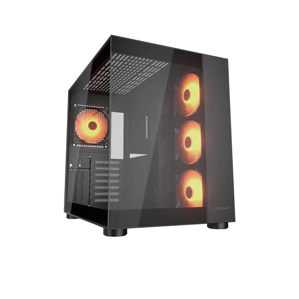 【COUGAR 美洲獅】FV150 RGB 電競機箱 電腦機殼(黑色/ATX/附4顆ARGB風扇)