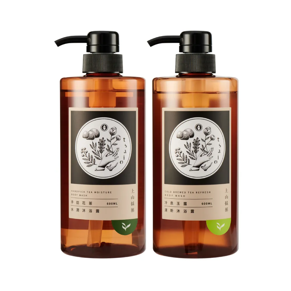 【tsaio 上山採藥】2入組-台灣茶系列沐浴600ml(任選/冷泉玉露/手捻花/國寶茶/烏龍茶)