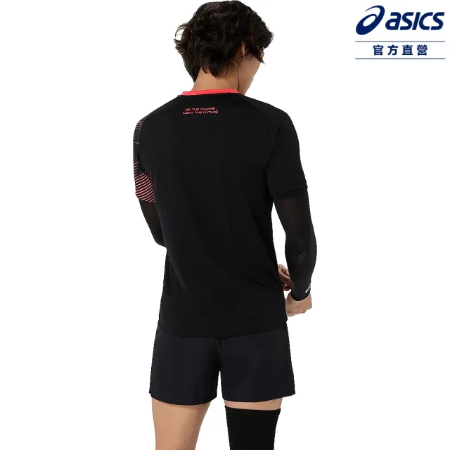 【asics 亞瑟士】排球短袖上衣 男女中性款 日本版 排球上衣 2053A281-001