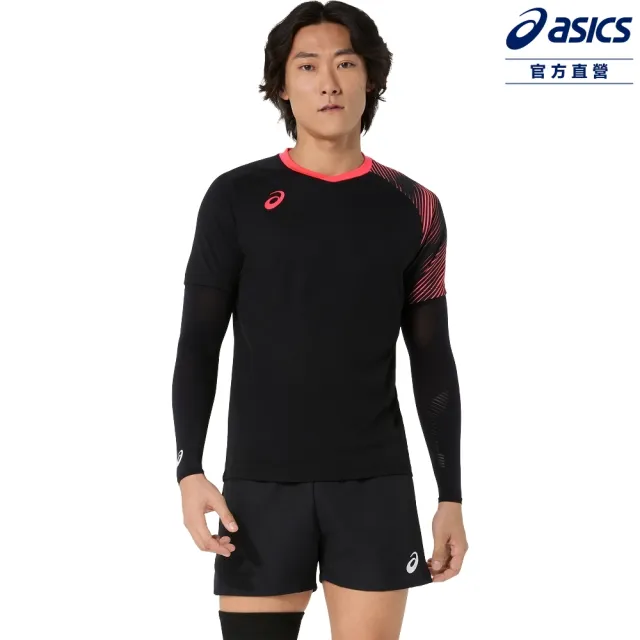 【asics 亞瑟士】排球短袖上衣 男女中性款 日本版 排球上衣 2053A281-001