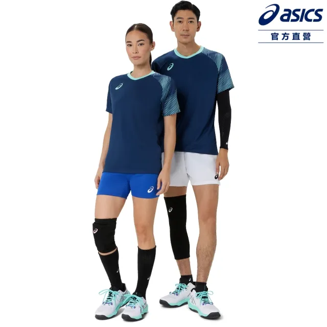 【asics 亞瑟士】排球短袖上衣 男女中性款 日本版 排球上衣 2053A281-400