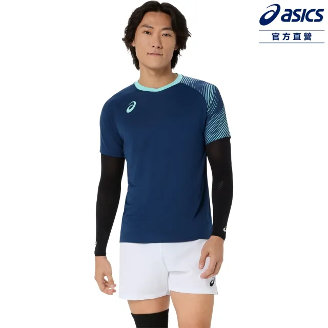 【asics 亞瑟士】排球短袖上衣 男女中性款 日本版 排球上衣 2053A281-400