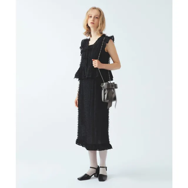 【BEAMS】官方旗艦館 Ray BEAMS /女裝 流蘇 荷葉邊下擺 直筒 長裙