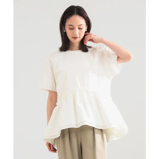 【BEAMS】官方旗艦館 Demi-Luxe BEAMS / 女裝 雙褶邊 上衣