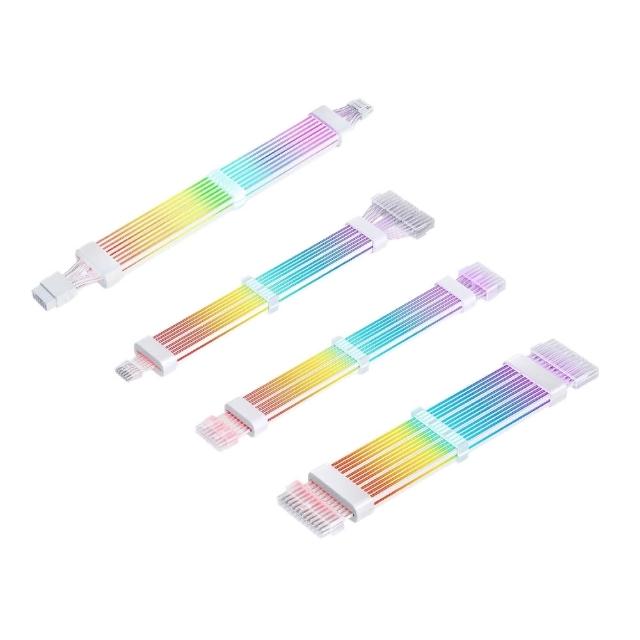 【JONSBO 喬思伯】DY2 ARGB Gen1純白電源延長發光線(免控制器/雙面光/可串接/低功耗/24pin/12+4/8+8/H++)