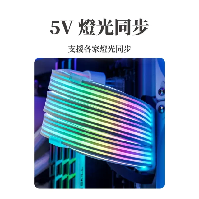 【JONSBO 喬思伯】DY2 ARGB Gen1純白電源延長發光線(免控制器/雙面光/可串接/低功耗/24pin/12+4/8+8/H++)