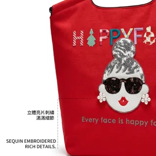 【HAPPYFACE】雙11 怪甜心EMMA刺繡購物袋 大容量輕量防潑水托特袋(C20265)