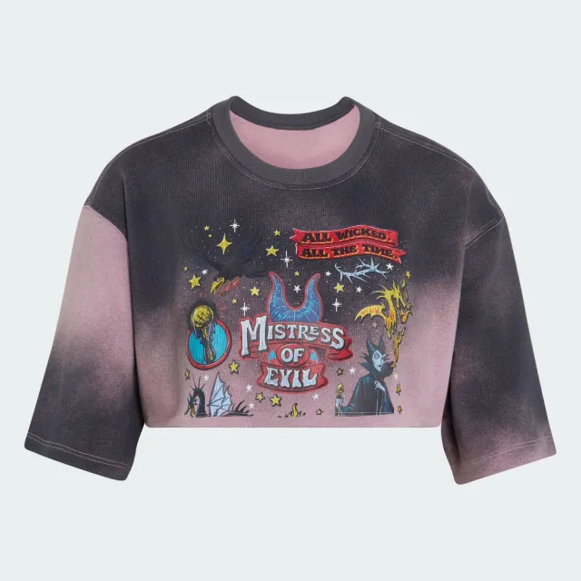 【adidas 愛迪達】DISNEY VILLAINS 短版短袖上衣 T恤 女 - Originals KS4188