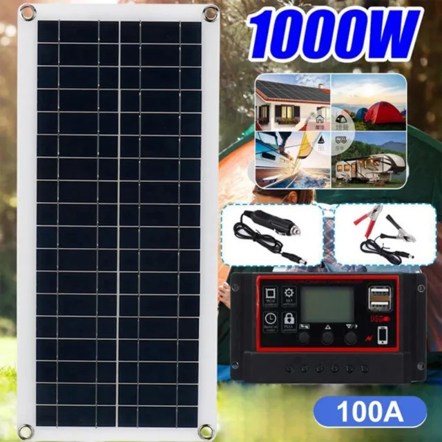 【映星照明】1000W多晶矽太陽能發電板12V房車汽車充電器戶外電池供電戶外露營