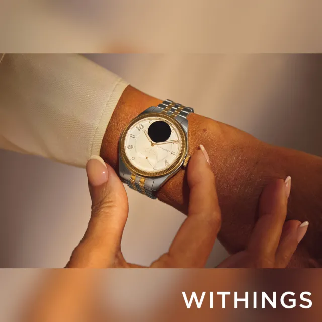 WITHINGS ScanWatch Nova Brilliant 時尚風健康智慧腕錶 39mm 金/銀 公司貨