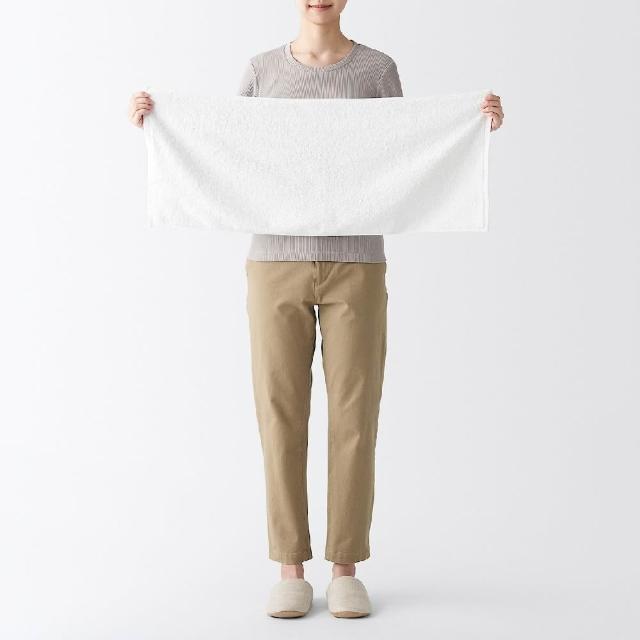 【MUJI 無印良品】棉圈絨雙線織面用巾/可吊掛(柔白/灰色/綠色/粉米/墨黑)成品尺寸:W34×L85 cm