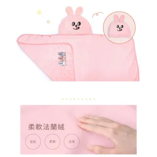 【Norns】Bunni Konbiny兔子便利商店造型連帽毯 (正版授權 冷氣毯 保暖毯 粉紅連帽毯 保暖披肩毯 懶人毯)