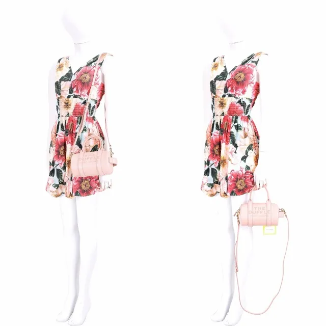 【MARC JACOBS】MJ Duffle 迷你款 粒面牛皮 手提/斜背圓筒包(裸粉色 兩用包)